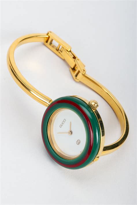 gucci watch with changeable bezels|vintage Gucci bangle bezel watch.